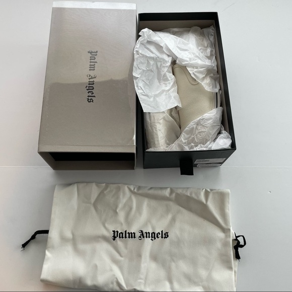 Palm angels women's off-white square low top vulcanized sneakers 40 10 slip on - Picture 4 of 15